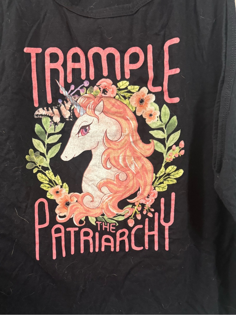 Black Trample the Patriarchy Unicorn tank top XL or XXL